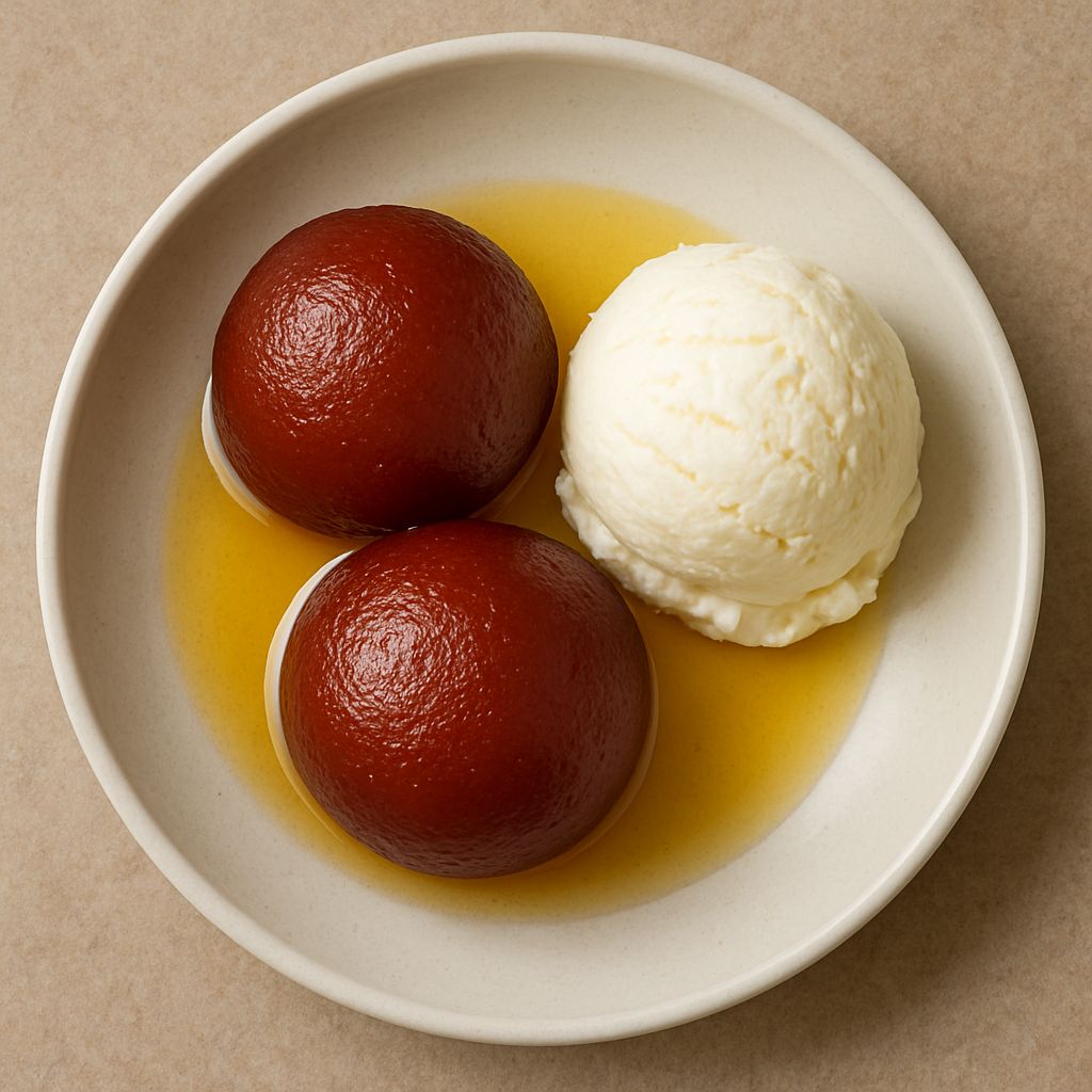 Gulab Jamun (2 Pieces with Ice Cream)